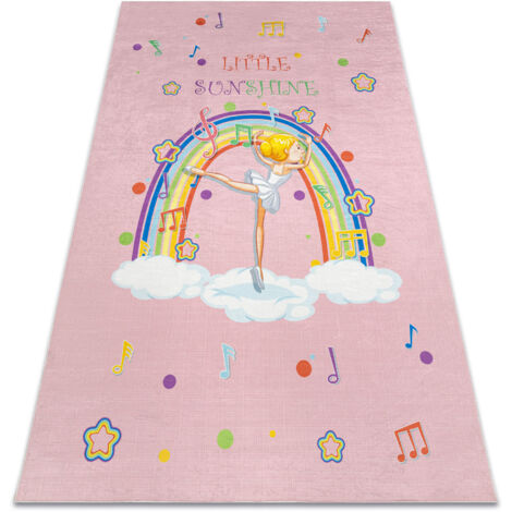 Alfombra lavable BAMBINO 41870 Bailarina, arcoiris para niños antideslizante - rosado pink 140x200 cm