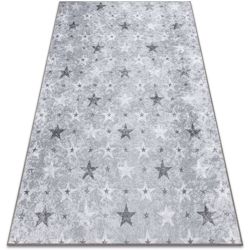 Alfombra lavable JUNIOR 51798.804 Estrellas para niños antideslizante - gris grey 80x150 cm