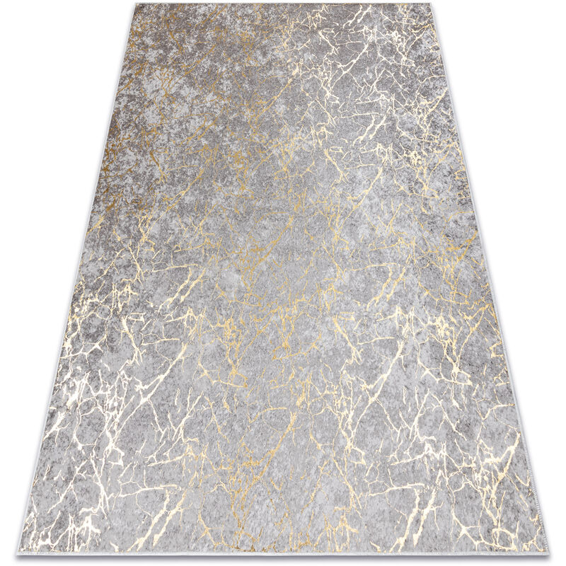 Rugsx - Alfombra lavable miro 11111.2107 Mármol, glamour antideslizante - gris claro / oro grey 140x190 cm