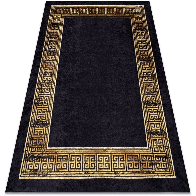 Alfombra lavable miro 51223.806 Marco, griego antideslizante - negro / oro black 160x220 cm