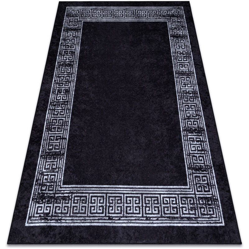 Alfombra lavable MIRO 51223.807 Mármol, griego antideslizante - negro / blanco black 120x170 cm