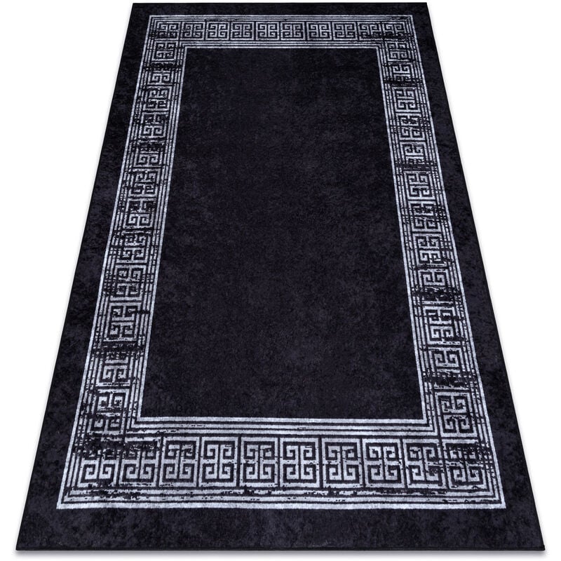 Rugsx - Alfombra lavable miro 51223.807 Mármol, griego antideslizante - negro / blanco black 160x220 cm