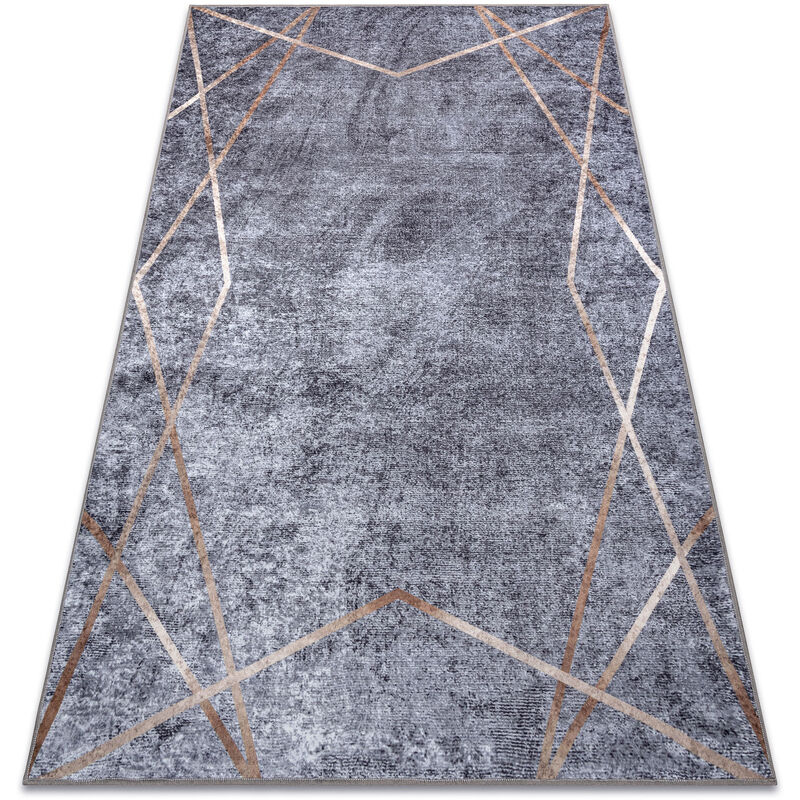 Alfombra lavable MIRO 51233.809 Geométrico antideslizante - gris grey 200x290 cm