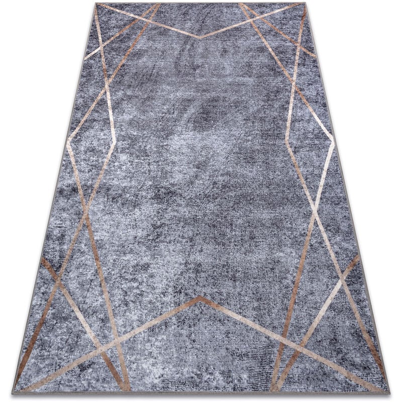 Alfombra lavable MIRO 51233.809 Geométrico antideslizante - gris grey 80x150 cm