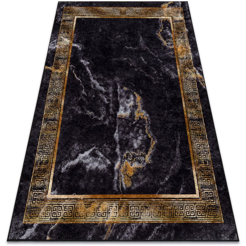 Alfombra lavable MIRO 51278.809 Mármol, griego antideslizante - negro / oro black 200x290 cm