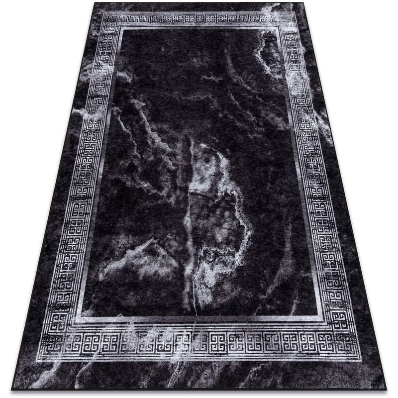 Alfombra lavable MIRO 51278.810 Mármol, griego antideslizante - negro / blanco black 140x190 cm