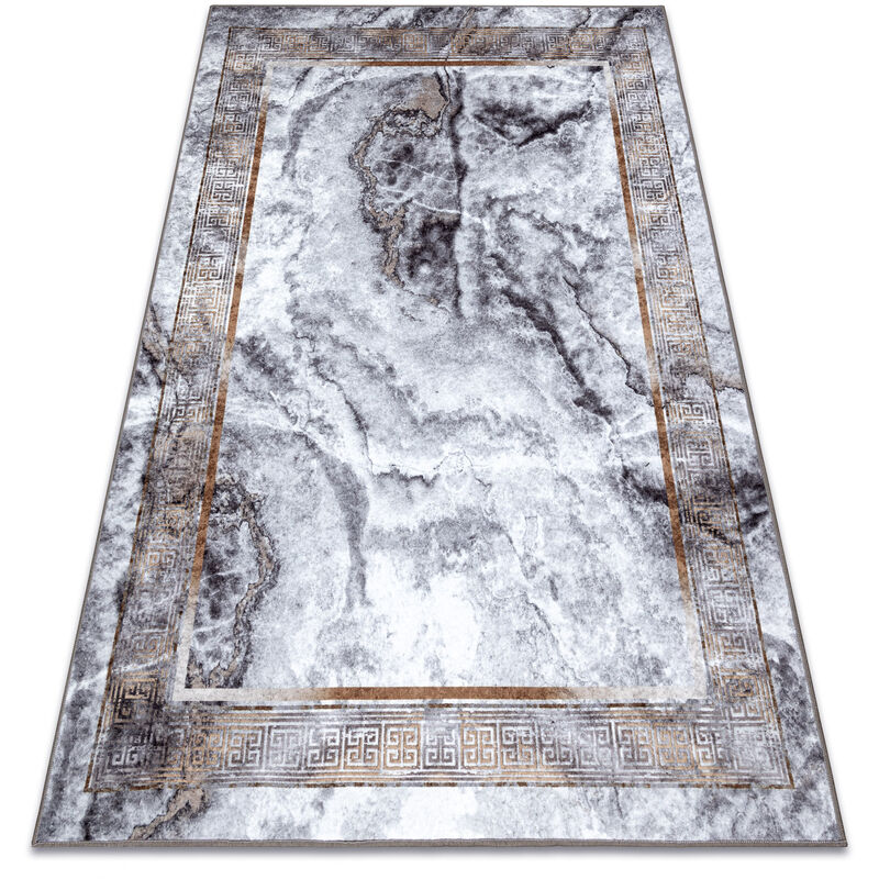 Alfombra lavable MIRO 51278.812 Mármol, griego antideslizante - gris / oro grey 200x290 cm