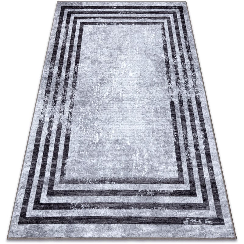 Alfombra lavable MIRO 51325.805 Geométrico, líneas antideslizante - gris grey 140x190 cm