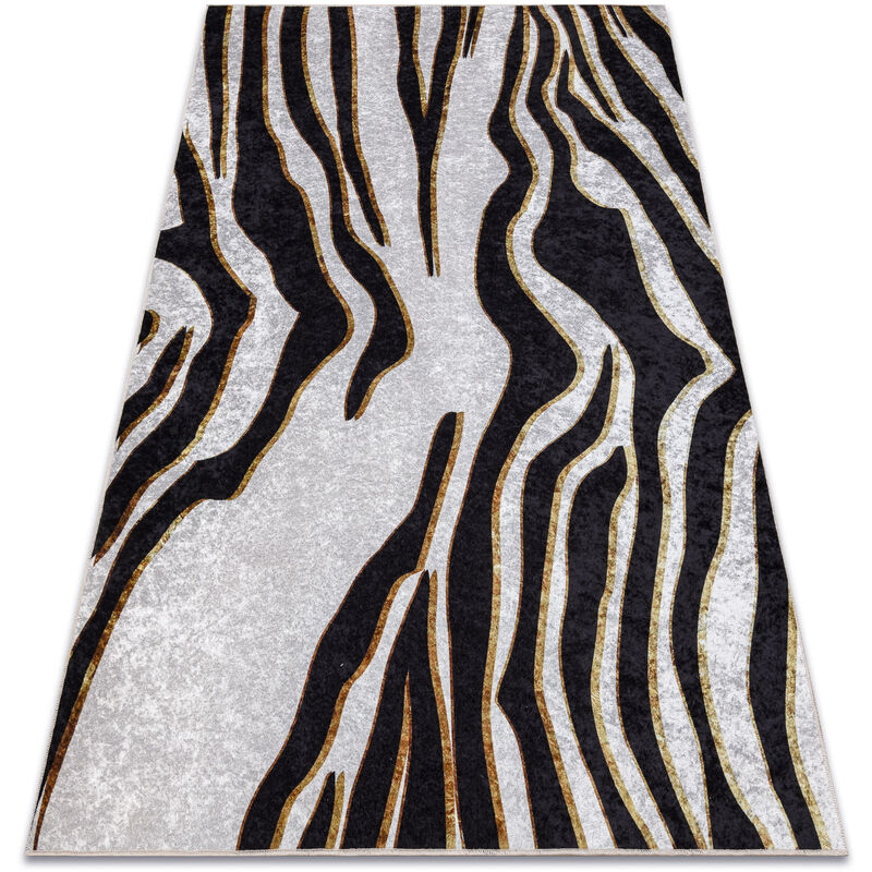 Alfombra lavable miro 52002.807 Cebra de leopardo antideslizante - crema / negro beige 160x220 cm