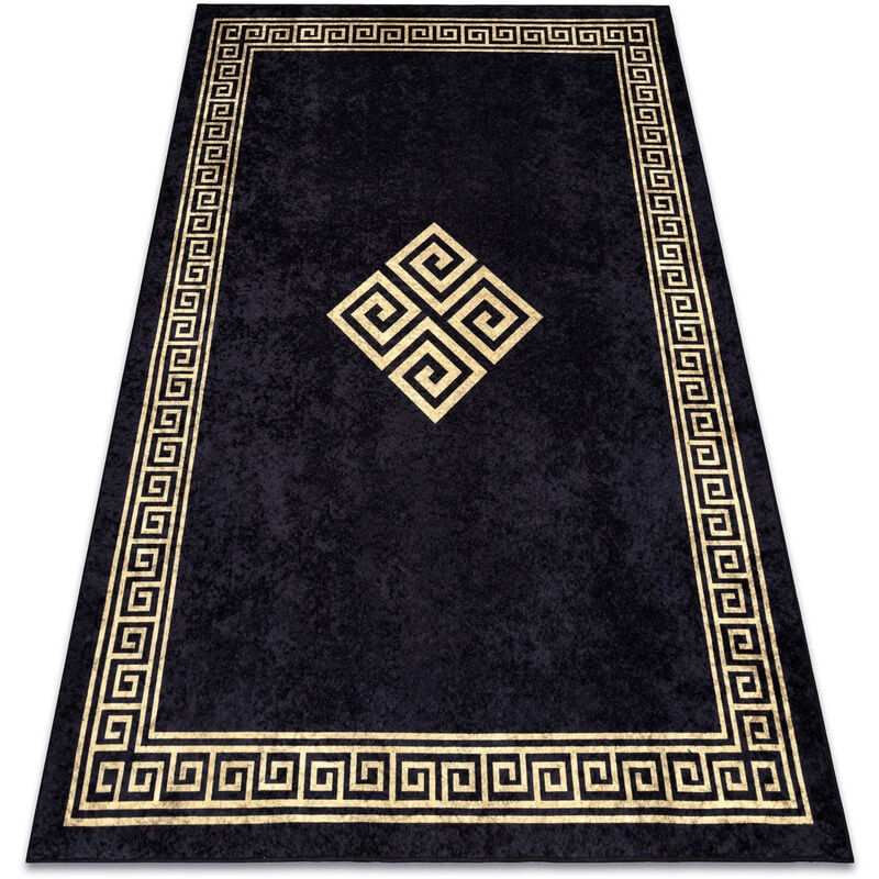 Alfombra lavable MIRO 52071.803 Marco, griego antideslizante - negro / oro black 120x170 cm