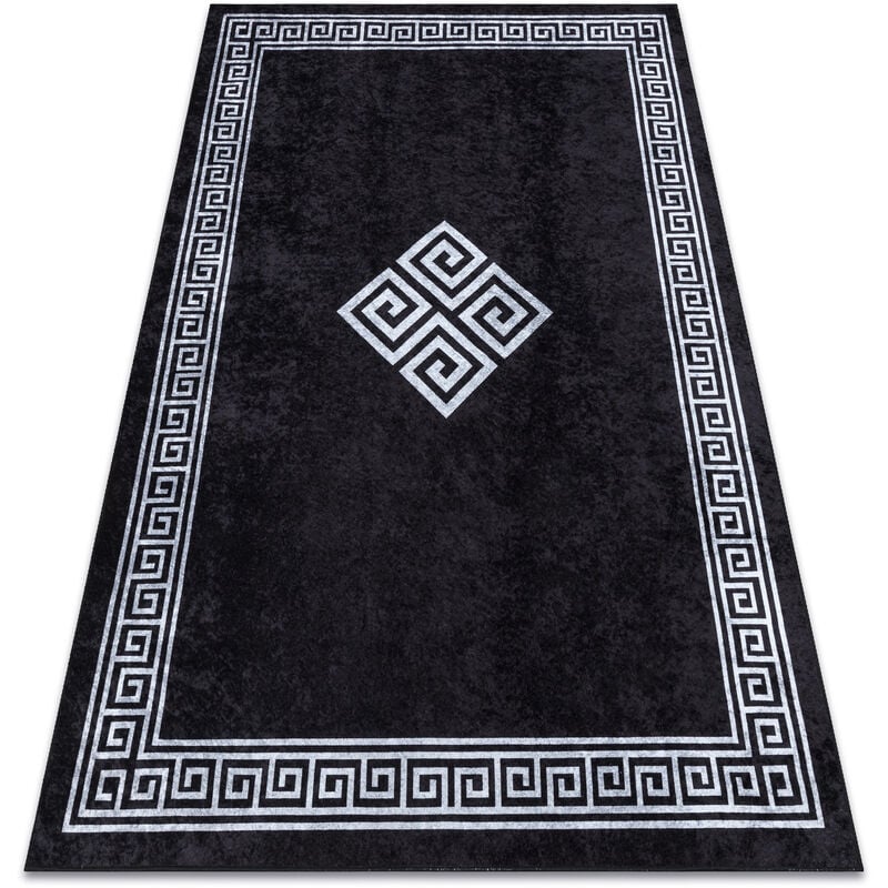 Alfombra lavable MIRO 52071.804 Marco, griego antideslizante - negro / blanco black 140x190 cm