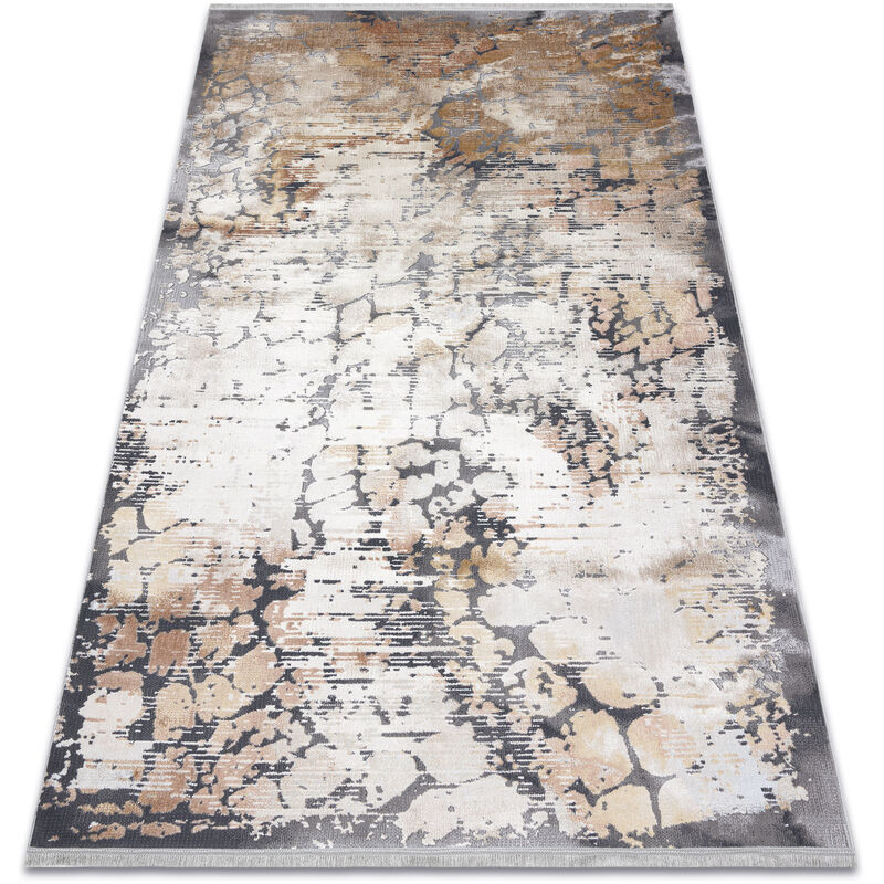 

Rugsx - Alfombra LUCE 74 moderna Pavimentación ladrillo vintage - Structural gris / mostaza Tonos de beige 154x220 cm