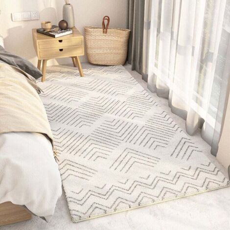 Alfombra marroquí de noche, alfombra Shaggy de pelo corto, alfombra moderna, esponjosa y que no suelta pelusa, felpudo antideslizante y duradero para salón, dormitorio, habitación infantil, entrada - 