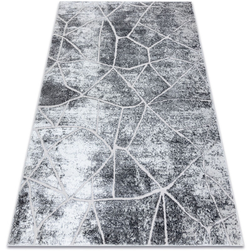 

Rugsx - Alfombra MEFE moderna 2783 Mármol - Structural dos niveles de vellón gris Tonos de gris y plata 80x150 cm