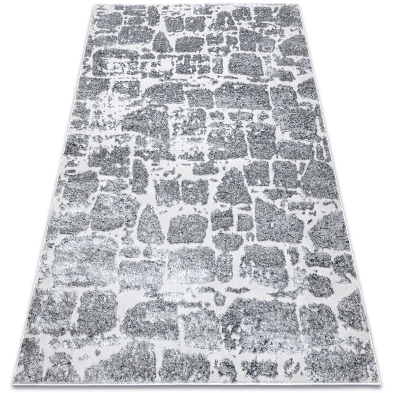 Rugsx - Alfombra mefe moderna 6184 Pavimentación ladrillo - Structural dos niveles de vellón gris oscuro grey 120x170 cm