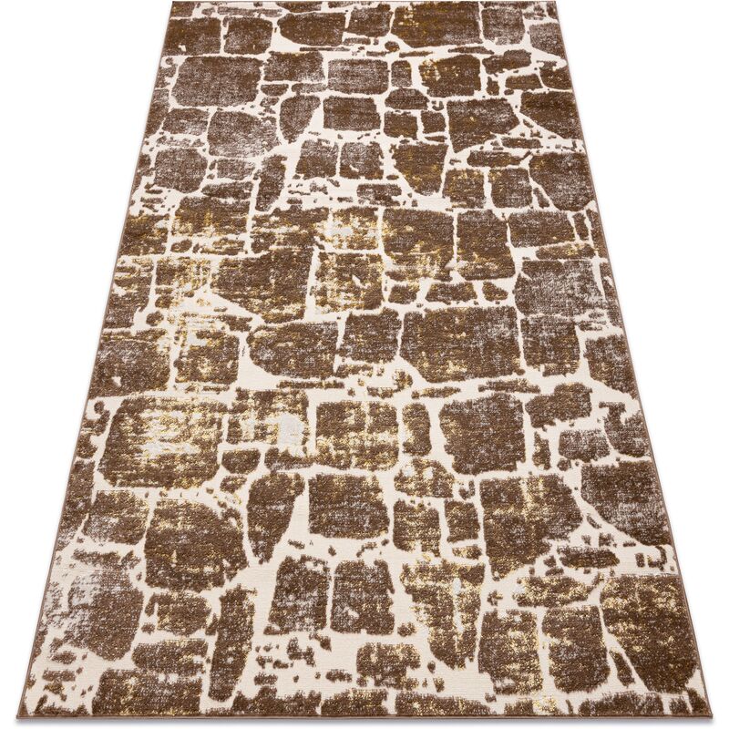 Rugsx - Alfombra mefe moderna 6184 Pavimentación ladrillo - Structural dos niveles de vellón beige obscuro beige 120x170 cm