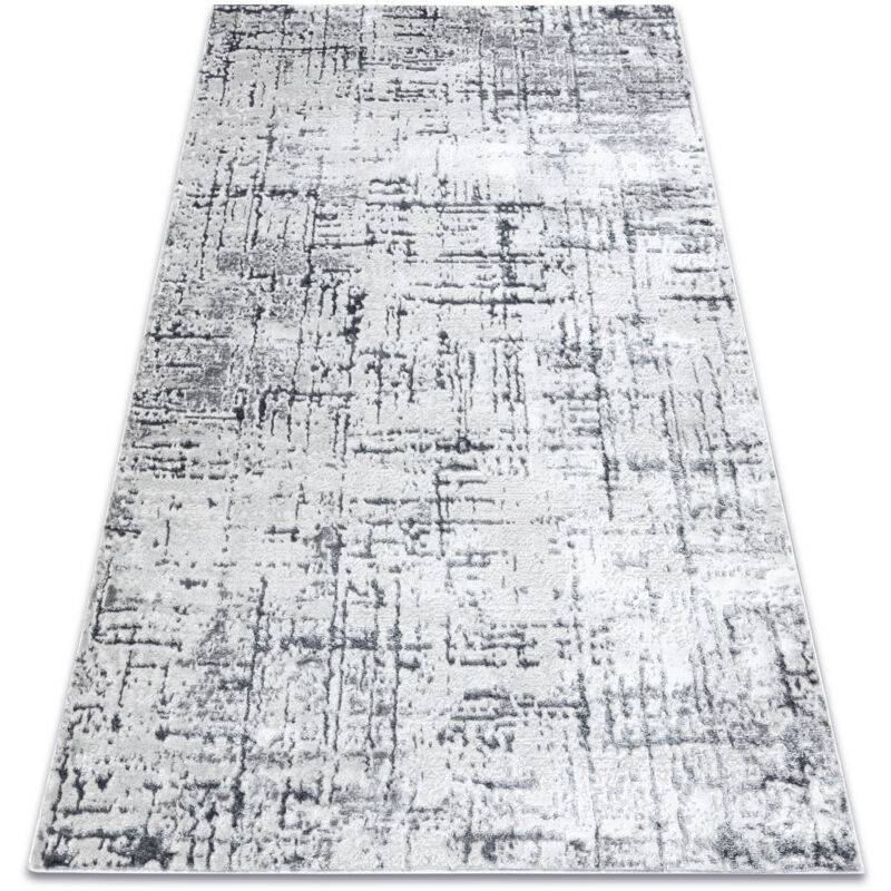 

Rugsx - Alfombra MEFE moderna 8722 Líneas vintage - Structural dos niveles de vellón gris / blanco Tonos de gris y plata 140x190 cm