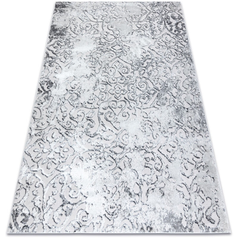 

Rugsx - Alfombra MEFE moderna 8724 Ornamento vintage - Structural dos niveles de vellón gris Tonos de gris y plata 80x150 cm