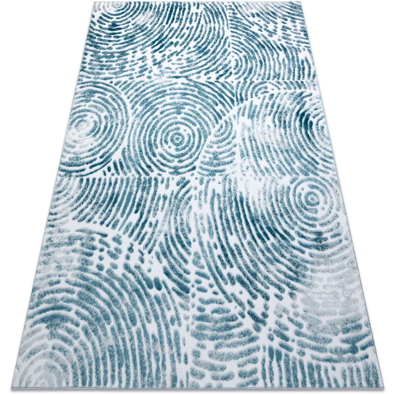 

Rugsx - Alfombra MEFE moderna 8725 círculos Huella dactilar - Structural dos niveles de vellón crema / azul Tonos de azul 200x290 cm