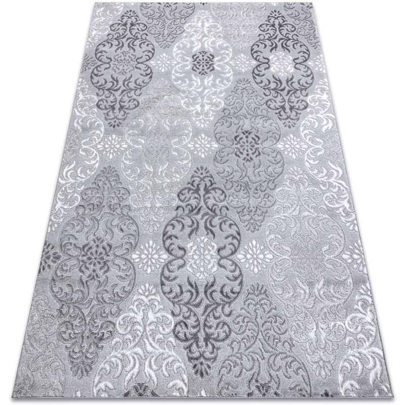 

Alfombra MEFE moderna 8734 Ornamento - Structural dos niveles de vellón gris Tonos de gris y plata 140x190 cm