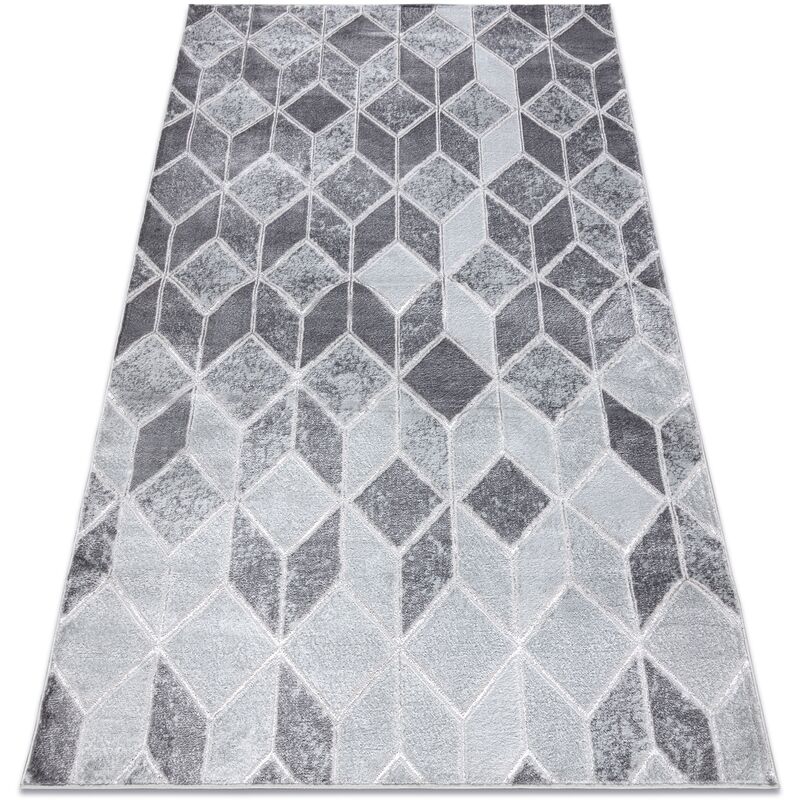 

Rugsx - Alfombra MEFE moderna B400 Cubo, geométrico 3D - Structural dos niveles de vellón gris oscuro Tonos de gris y plata 120x170 cm