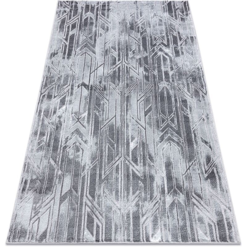 

Rugsx - Alfombra MEFE moderna B402 - Structural dos niveles de vellón gris oscuro Tonos de gris y plata 120x170 cm