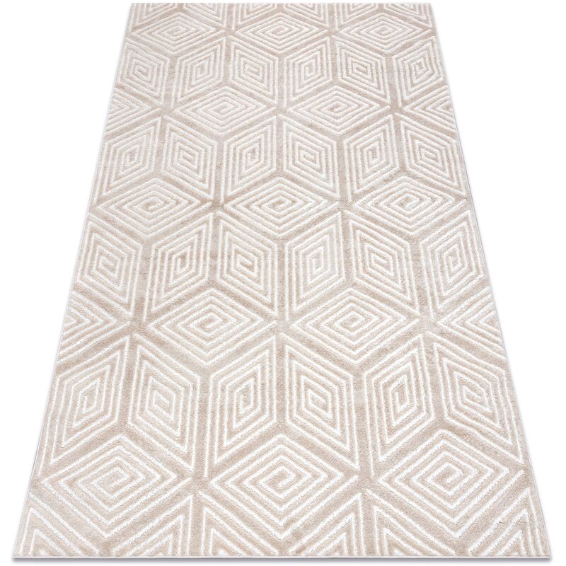 

Rugsx - Alfombra MEFE moderna B403 Cubo, geométrico 3D - Structural dos niveles de vellón crema / beige Tonos de beige 140x190 cm