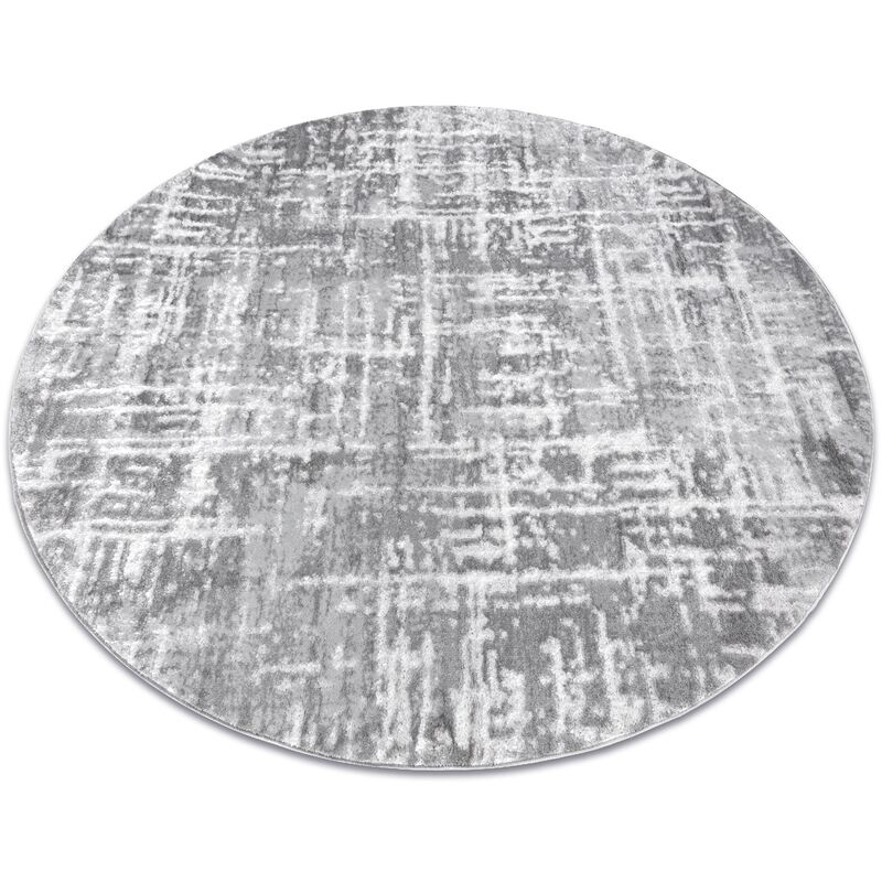 

Rugsx - Alfombra MEFE moderna Circulo 8722 Líneas vintage - Structural dos niveles de vellón gris / blanco Tonos de gris y plata circulo 200 cm