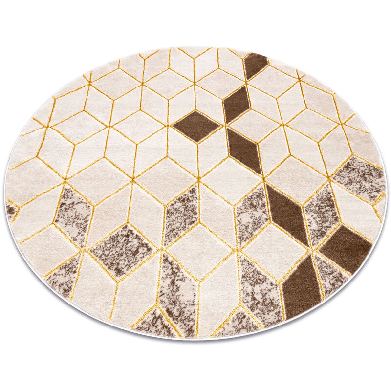 

Rugsx - Alfombra MEFE moderna Circulo B400 Cubo, geométrico 3D - Structural dos niveles de vellón crema / beige Tonos de beige circulo 100 cm