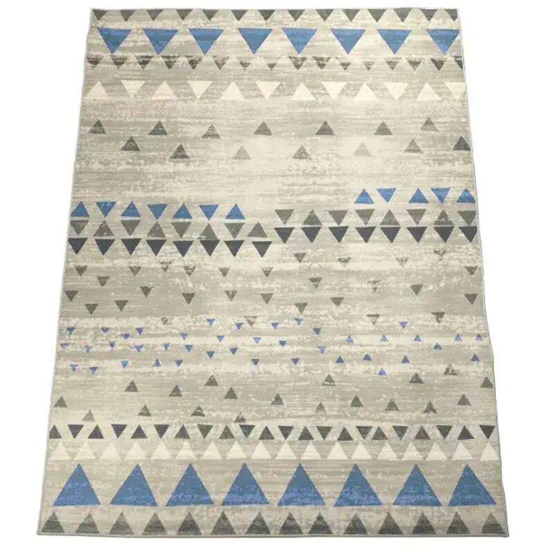 Alfombra microfibra (180x120 cm) triangles - azul