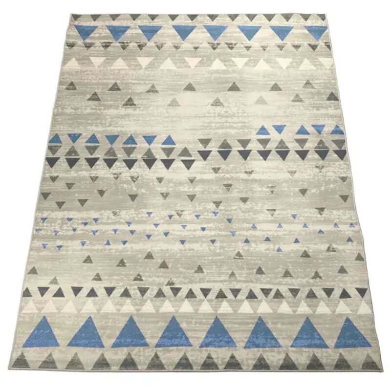 Alfombra microfibra (200x140 cm) triangles - Azul