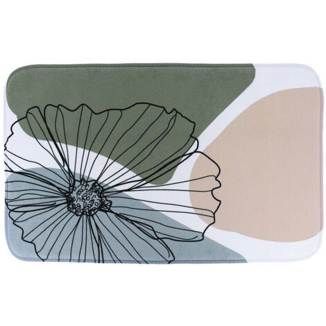 Alfombra microfibra estampada 45x75 cm - flores - Tendance