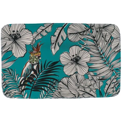 Alfombra microfibra estampada 45x75 cm - jungle fever azul - Tendance