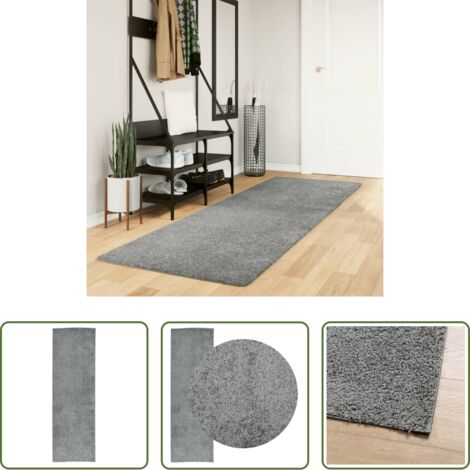 Alfombra moderna -  Alfombra peluda de pelo largo moderna PAMPLONA verde 80x250 cm