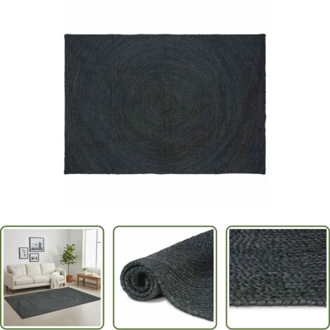 Alfombra moderna -  Alfombras de área Rectangular Gris oscuro 200 x 290 cm yute