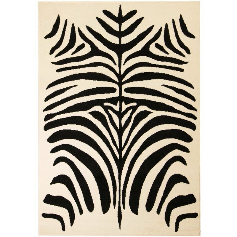 

Alfombra moderna con estampado de cebra beige/negro 160x230 cm