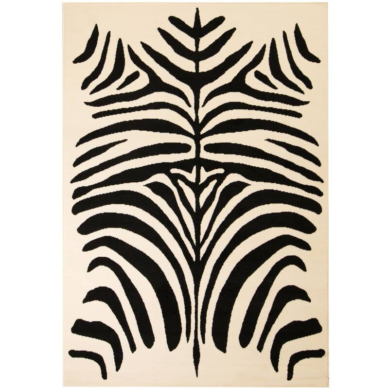 

Alfombra moderna con estampado de cebra beige/negro 80x150 cm