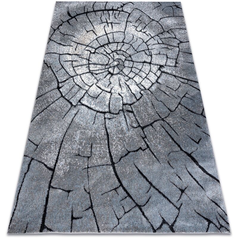 

Alfombra moderna COZY 8875 Wood, tronco de arbol - Structural dos niveles de vellón gris / azul Tonos de azul 120x170 cm