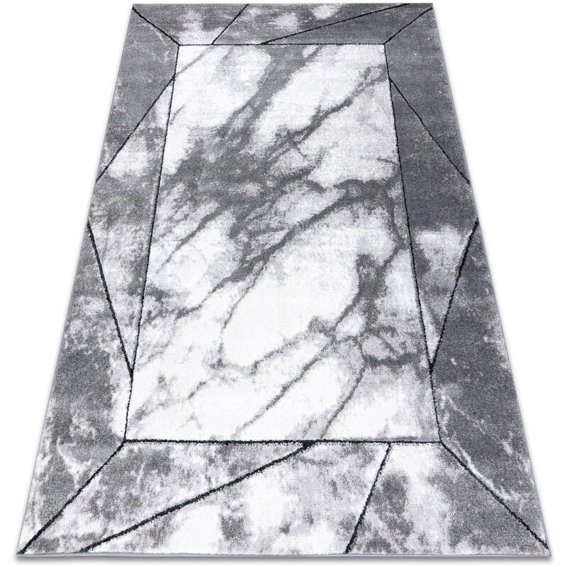 

Alfombra moderna COZY Cadre, marco, mármol - Structural dos niveles de vellón gris Tonos de gris y plata 240x330 cm