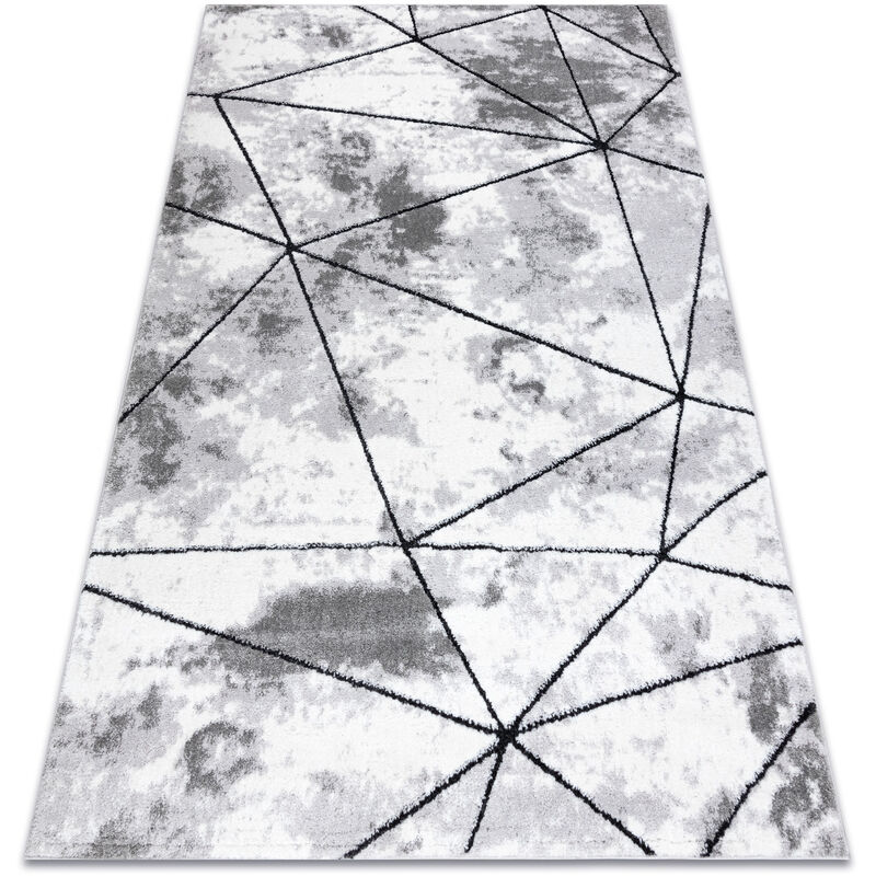 

Rugsx - Alfombra moderna COZY Polygons, geométrico, triangulos - Structural dos niveles de vellón gris Tonos de gris y plata 240x330 cm