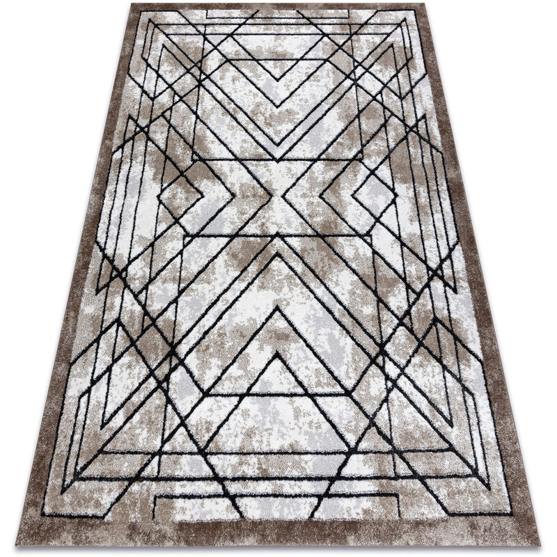 

Rugsx - Alfombra moderna COZY Tico, geométrico - Structural dos niveles de vellón marrón Tonos de marrón 80x150 cm