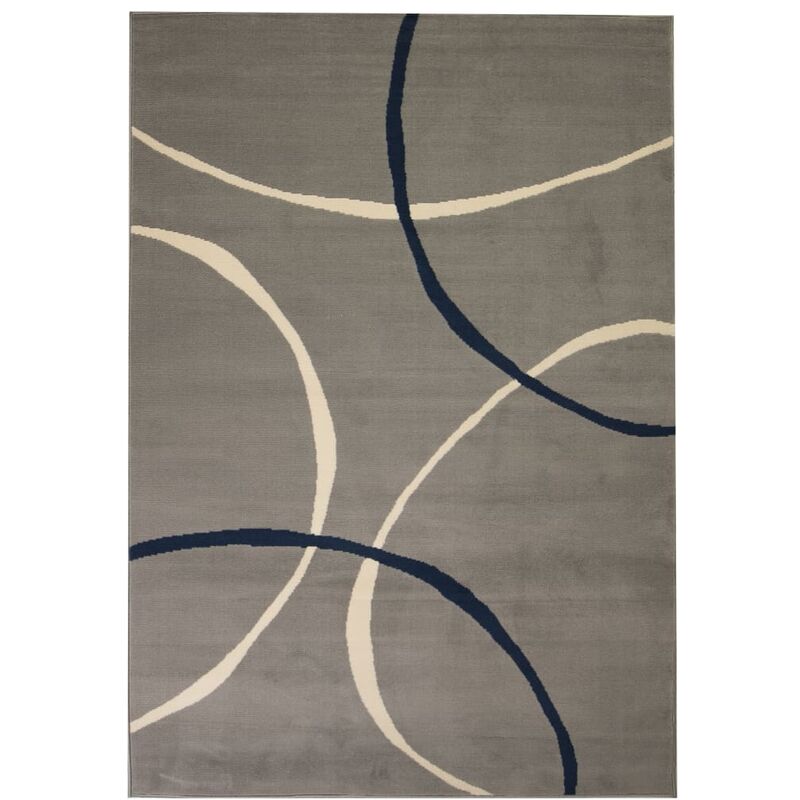 

Alfombra moderna de estampado circular gris 120x170 cm - Multicolor
