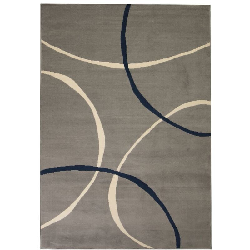 

Alfombra moderna de estampado circular gris 140x200 cm - Multicolor