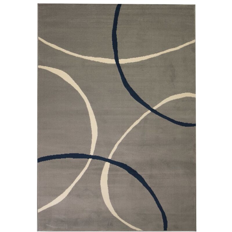 

Alfombra moderna de estampado circular gris 160x230 cm - Multicolor