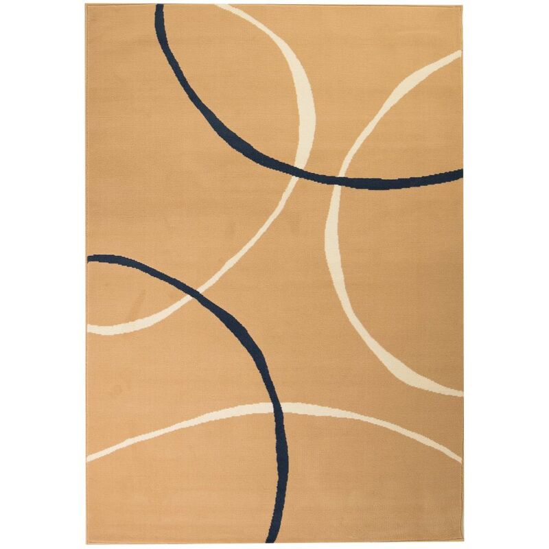 

Alfombra moderna de estampado circular marron 120x170 cm