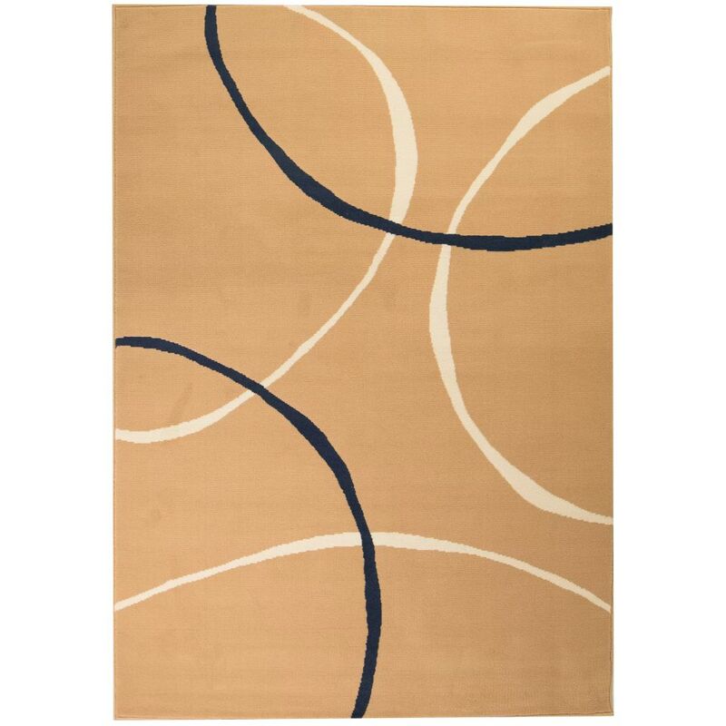 

Alfombra moderna de estampado circular marrón 80x150 cm