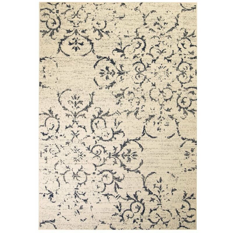 

Alfombra moderna de estampado floral beige/azul 160x230 cm