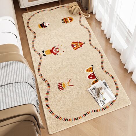 Alfombra moderna de estilo bohemio, diámetro 140 cm, fibra reciclada, resistente a las manchas, ideal para sofá cama, espacio de relax, color rosa suave.