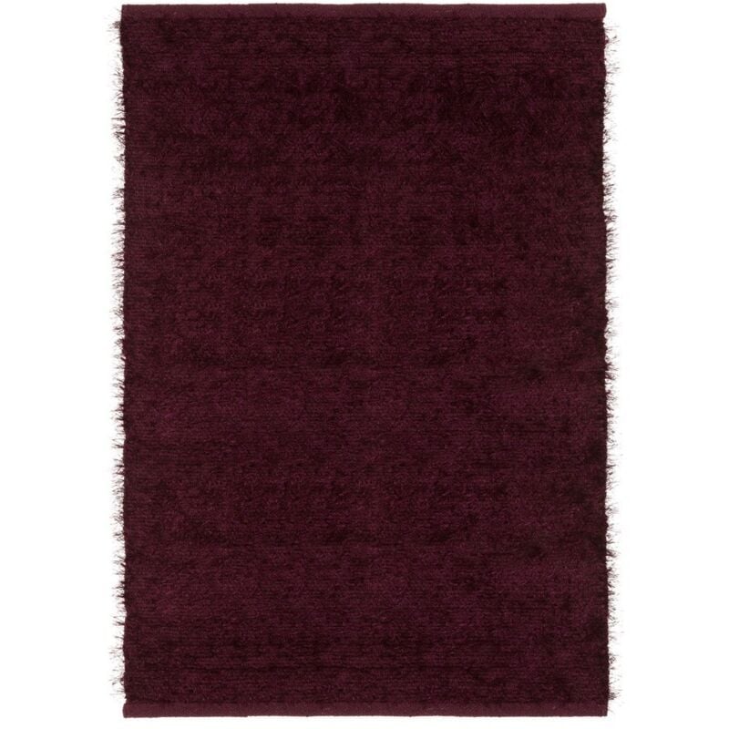 

Alfombra moderna de pelo burdeos de microfibra de 140x200 cm