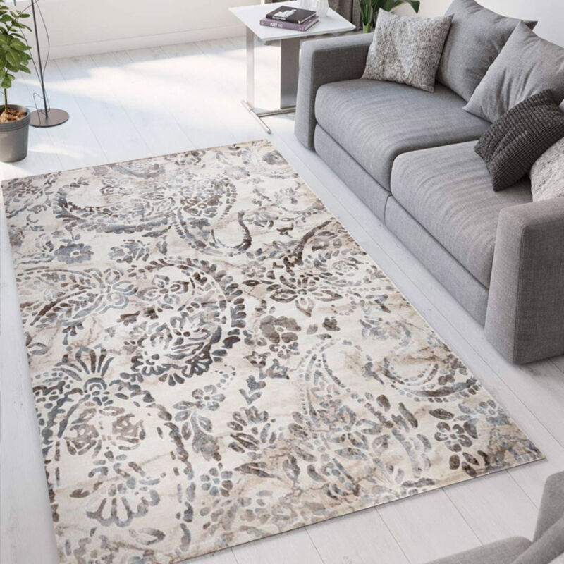 

Alfombra moderna de terciopelo Double con diseño floral MAR002 | Talla: 80 x 150